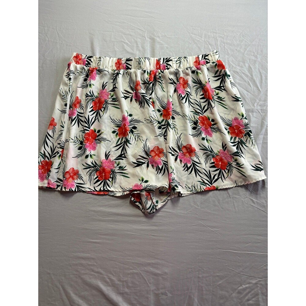 Madden NYC Hawaiian Print Shorts PullOn Elastic Waist Lightweight plus size xxxl